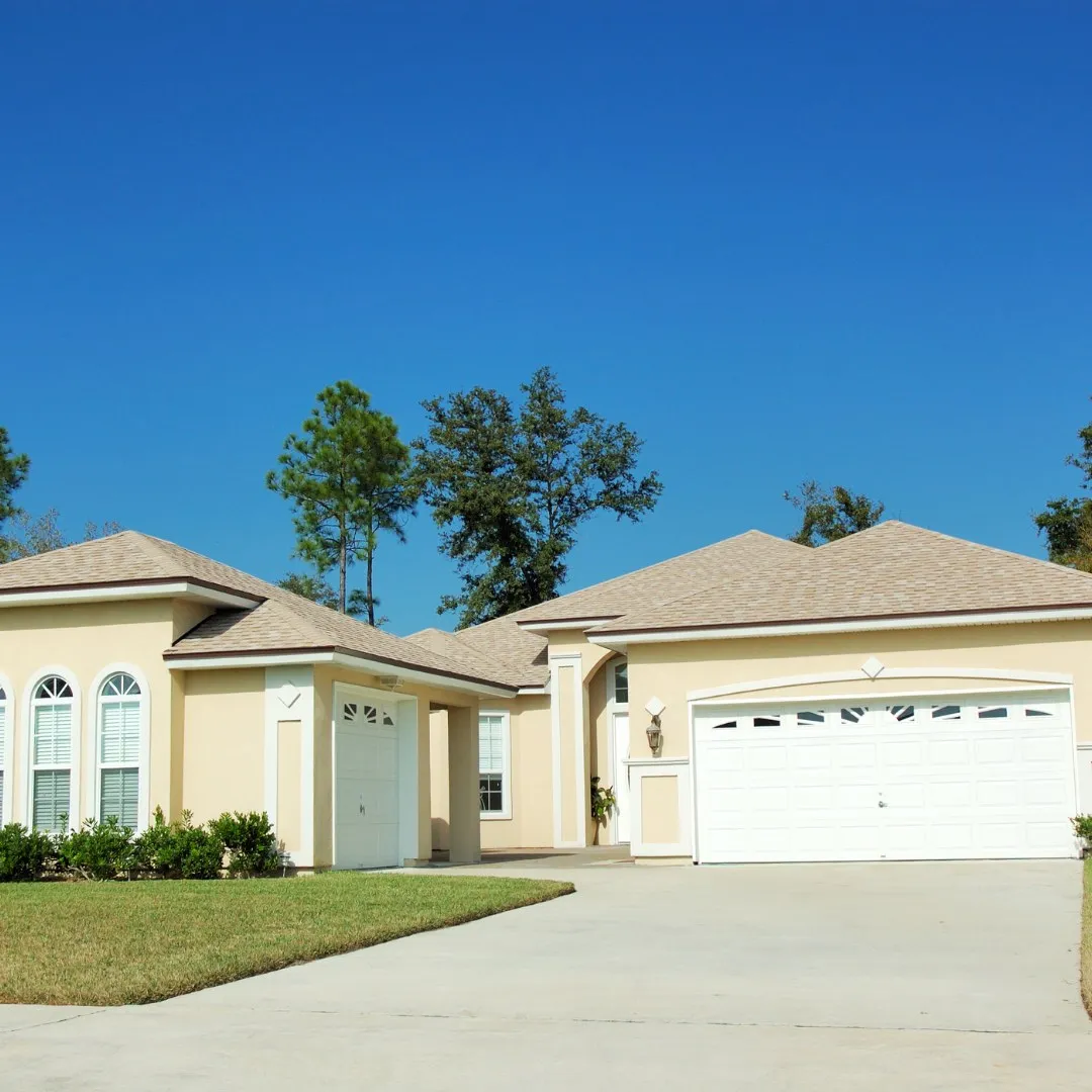 Single-family rental homes on a sunny street
